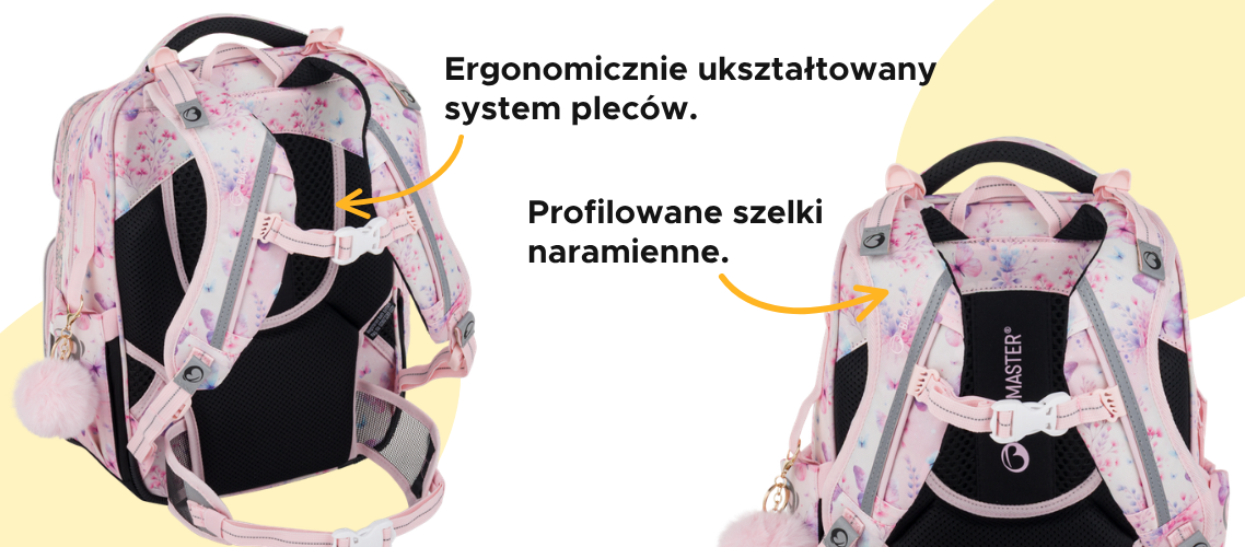 plecak szkolny, ergonomiczny, profilowane szelki, dla dziewczynek, do klas 1–3 szkoły podstawowej