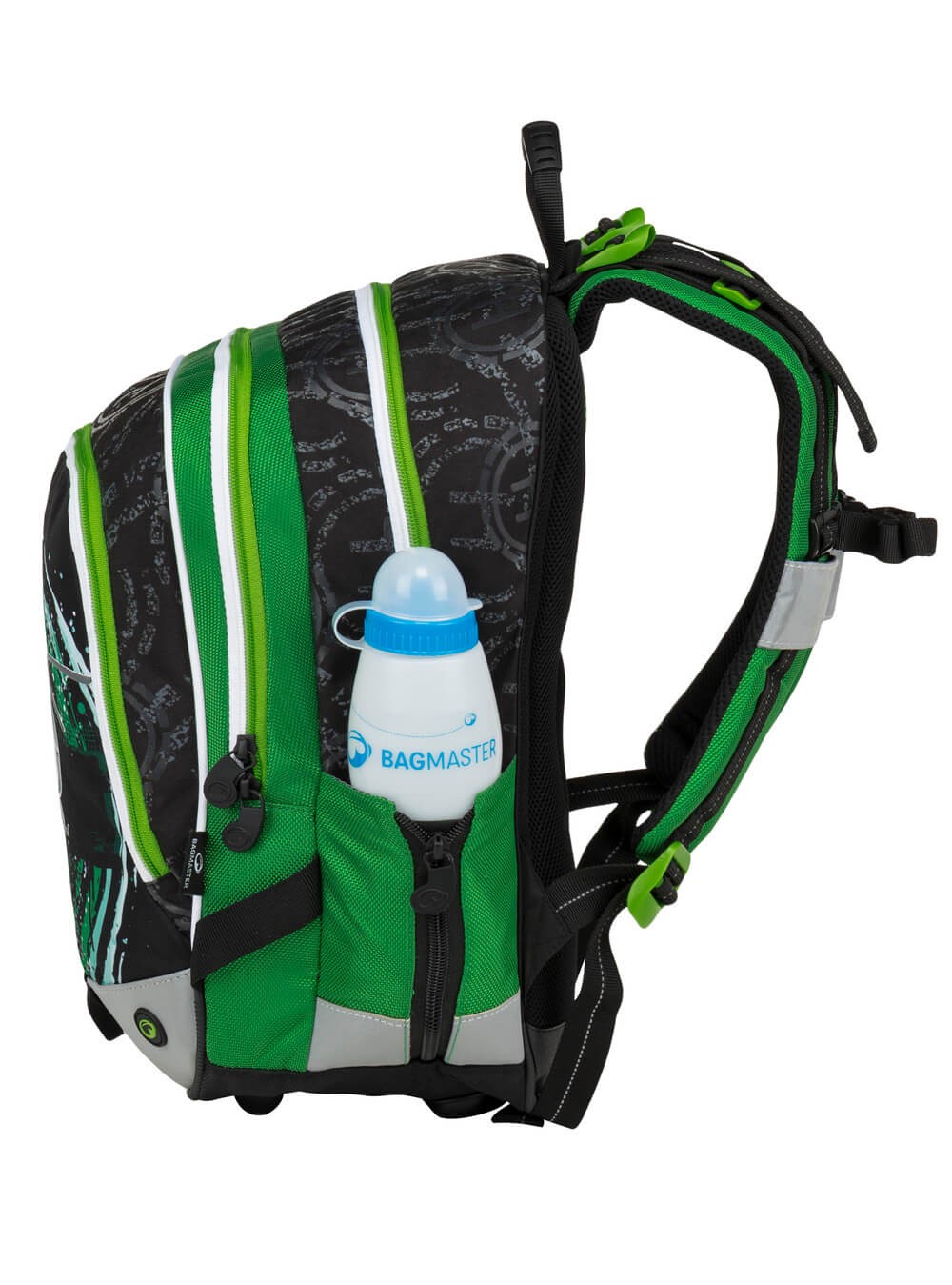 Plecak szkolny  ALFA 9 D BLACK/GREEN/GRAY