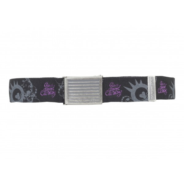 PEACE pásek FLOWER HEART BLK/GRY/VIO
