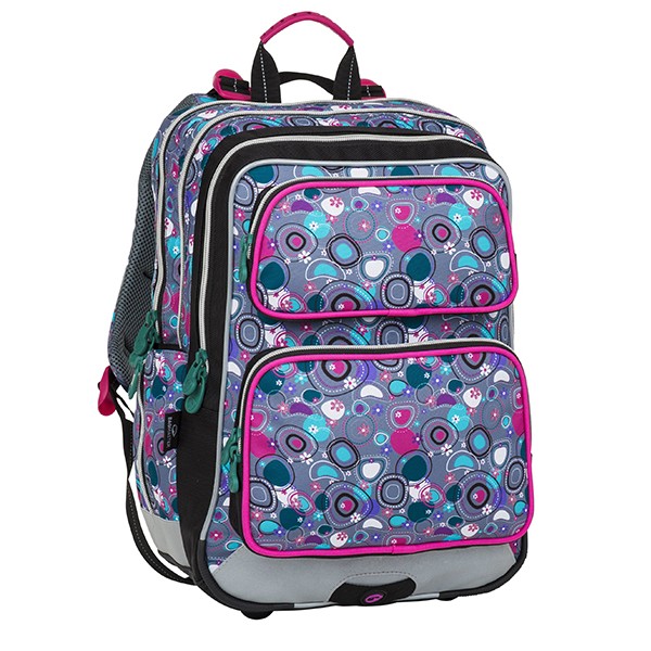 Plecak szkolny GALAXY 8 A PINK/GRAY/GREEN