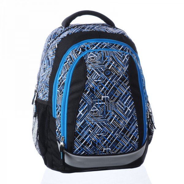 Klučičí školní batoh pro třeťáka NEO 8 B  BLACK/BLUE/WHITE