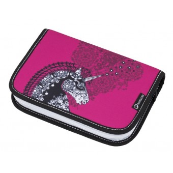Piórnik  LIM 9 A PINK/BLACK/WHITE