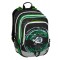 Plecak szkolny  ALFA 9 D BLACK/GREEN/GRAY